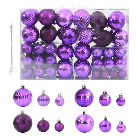 Enchanting Lila Christmas Baubles Set - 100 Elegant Decorative Ornaments!