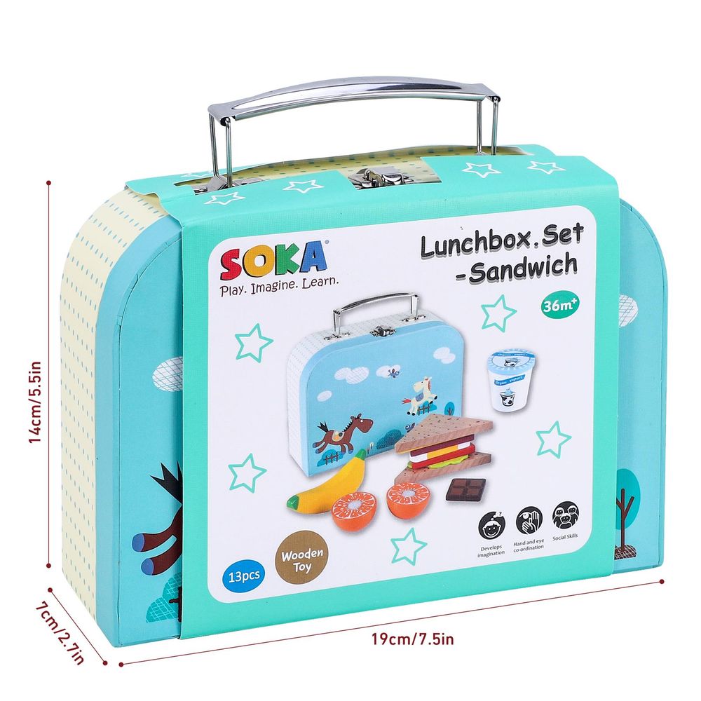 SOKA Wooden Lunchbox Set: Fun, Educational Play for Imaginative Kids!