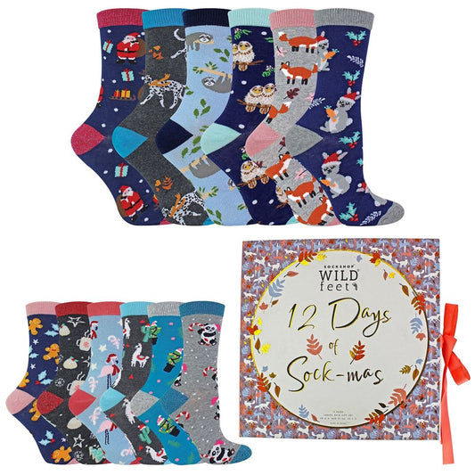 Wild Feet 12 Days Advent Calendar: Festive Sock Gift Set for Ladies