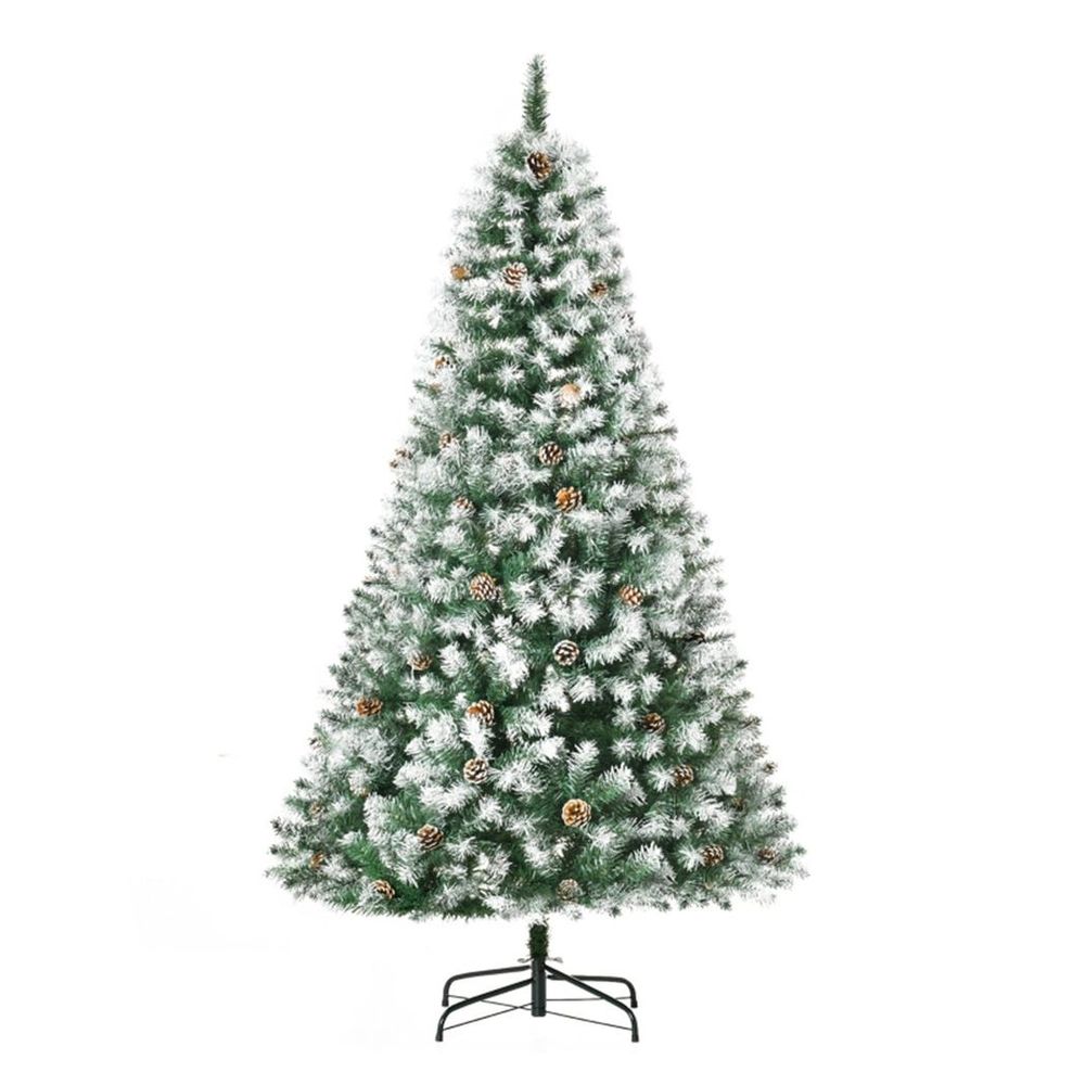 Snow-Dipped 6ft Artificial Christmas Tree with 61 Pinecones & Easy Assembly