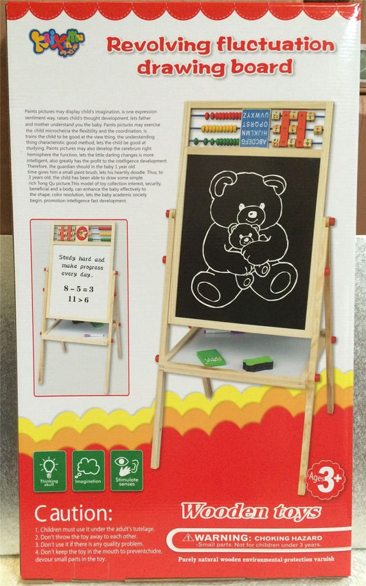 Versatile 2-in-1 Wooden Easel with Chalkboard & Whiteboard - Fun for Kids!