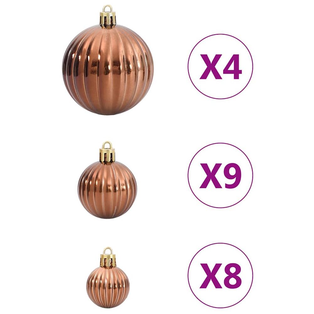 Sparkling Brown Christmas Baubles Set ? 98 Festive Ornaments for Holiday Cheer