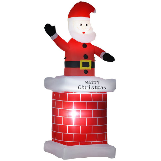 Jolly 7ft Inflatable Santa Claus: Bright LED Christmas Decor for Indoor/Outdoor Fun!