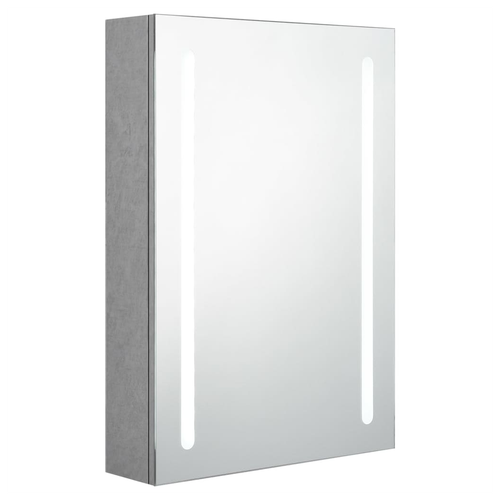 vidaXL 50 cm LED Bathroom Mirror Cabinet - Modern Concrete Grey Design