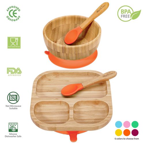 VINSANI Eco-Friendly Suction Bowl & Plate Set - Safe, Sturdy, Stylish Dining!