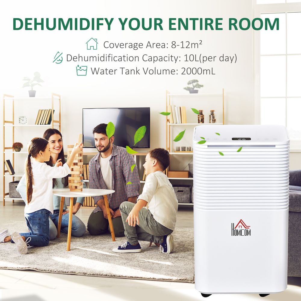 Ultra-Quiet 10L/Day Portable Dehumidifier ? Perfect for Home & Laundry Rooms!