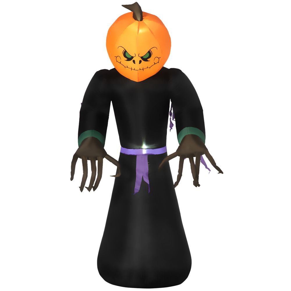 Spooky 2.1m Inflatable Pumpkin Man - Light Up Your Halloween Yard!