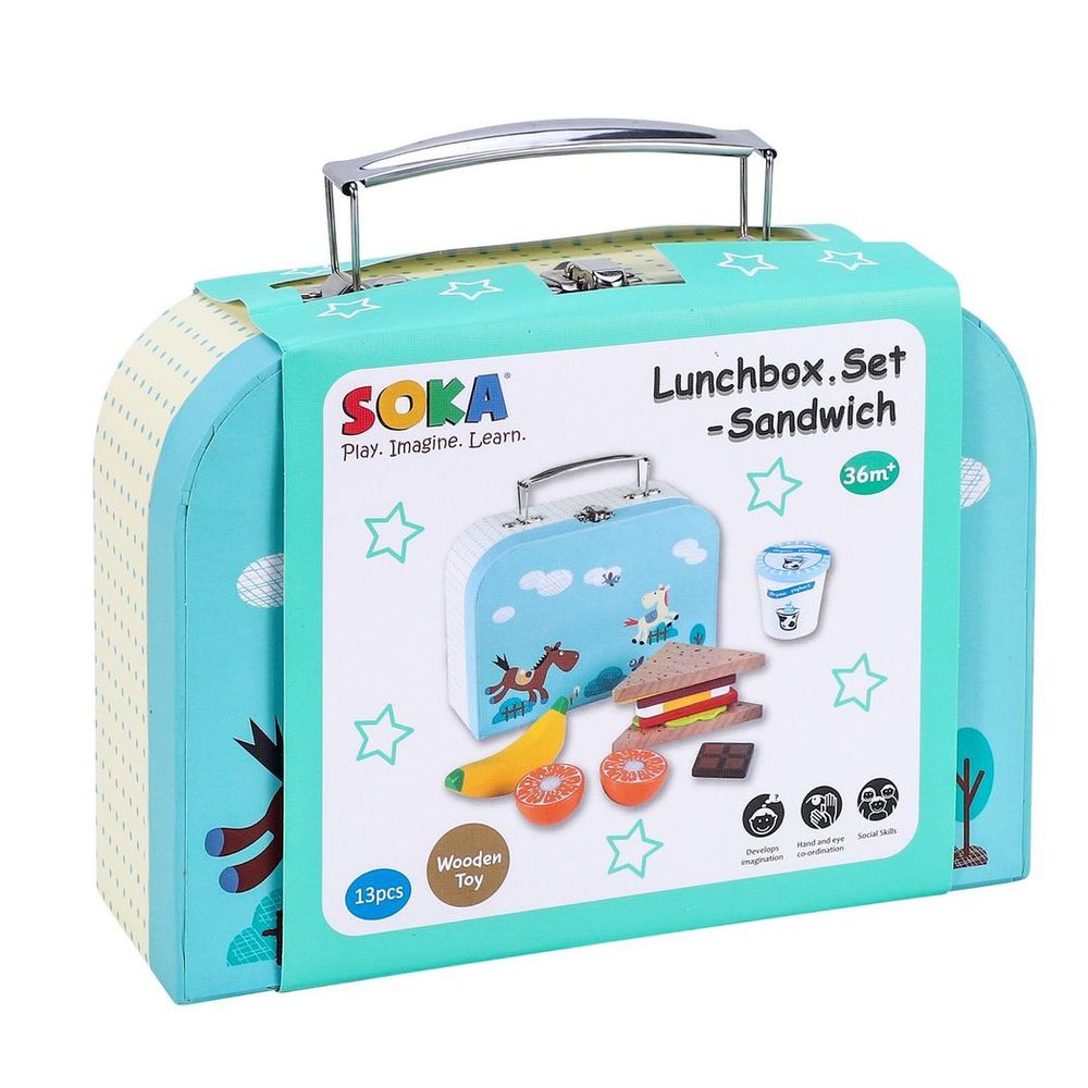 SOKA Wooden Lunchbox Set: Fun, Educational Play for Imaginative Kids!